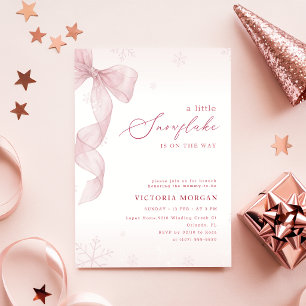 Rosa Schleifen Mädchen Baby Shower Einladung