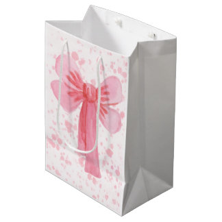 Rosa Schleifen-Papier-Serviette Mittlere Geschenktüte