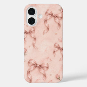 Rosa Schleifen & Rosen Elegante iPhone 16 Hülle