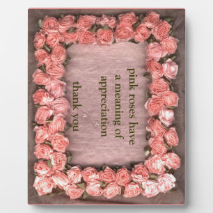 Rosa Schleifen Rosen Satin Stoff Bilderrahmen Würd Fotoplatte