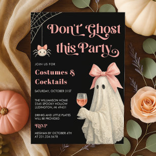 Rosa Schleifen-Spirit Halloween-Party Einladung