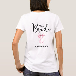 Rosa Schleifen-Team Braut Junggesellinnenabschied T-Shirt
