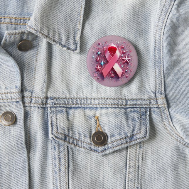 Rosa Schleifenabzeichen! Button (Beispiel)