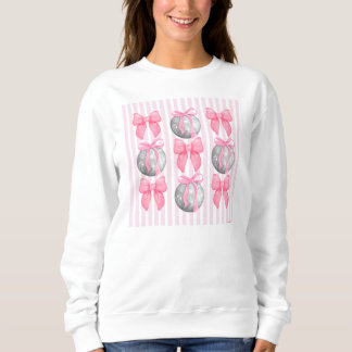 Rosa Schleifenbögen & Disco-Kugeln Girly Sweatshirt