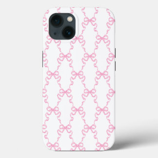 Rosa Schleifenbögen-Gitter iPhone Hülle