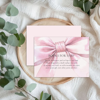 Rosa Schleifenbücher für Baby Mädchen Begleitkarte