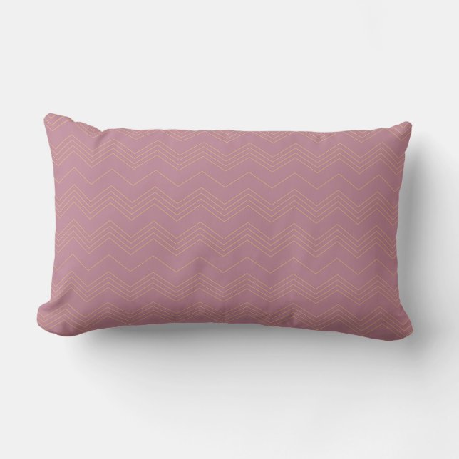 Rosa, schlichte, moderne, coole, trendige Zickzack Lendenkissen (Vorderseite)