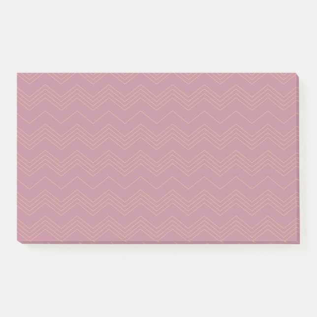 Rosa, schlichte, moderne, coole, trendige Zickzack Post-it Klebezettel (Vorderseite)