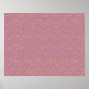 Rosa, schlichte, moderne, coole, trendige Zickzack Poster