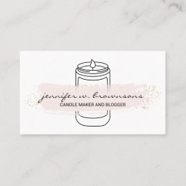 Rosa, schlichte Sojaskerze Visitenkarte