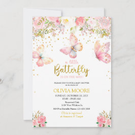 Rosa Schmetterling Baby Dusche Einladung