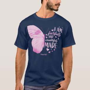 Rosa Schmetterling Christliche Bibelverse-Redewend T-Shirt