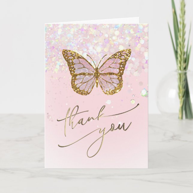 Rosa Schmetterling danke (Vorderseite)