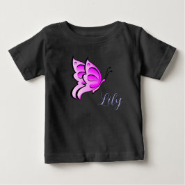 Rosa Schmetterling - Ihr Name für Ihr Baby Baby T-shirt