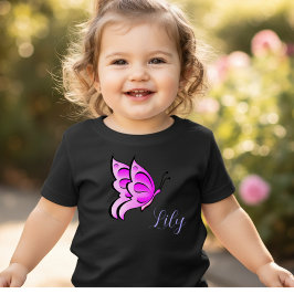 Rosa Schmetterling - Ihr Name für Ihr Baby T-shirt