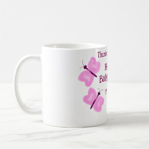 Rosa Schmetterling Kinderdusche Wasserfarbe Name Kaffeetasse