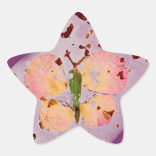 Rosa Schmetterling lila Sternenaufkleber, umhüllen Stern-Aufkleber