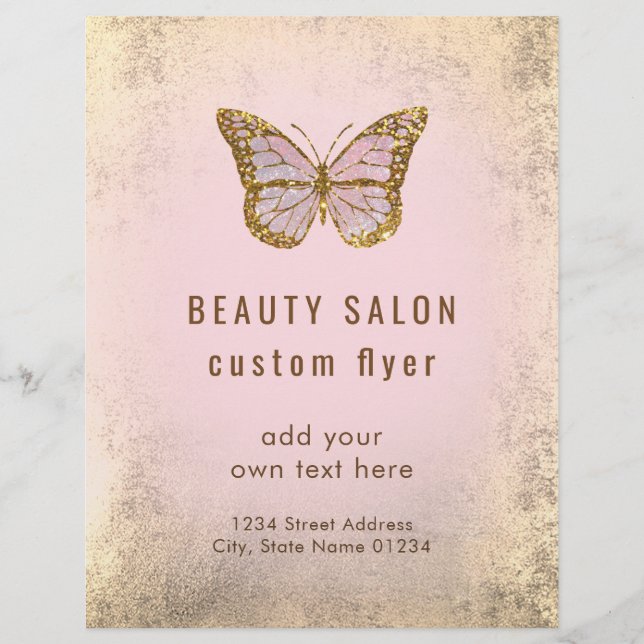 Rosa Schmetterling-Logo Flyer (Vorne)