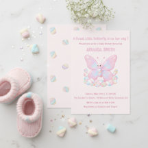 Rosa Schmetterling Mädchen Baby Shower 