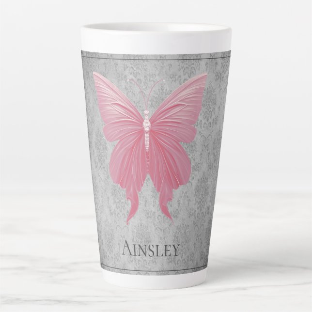 Rosa Schmetterling Milchtasse (Vorderseite)