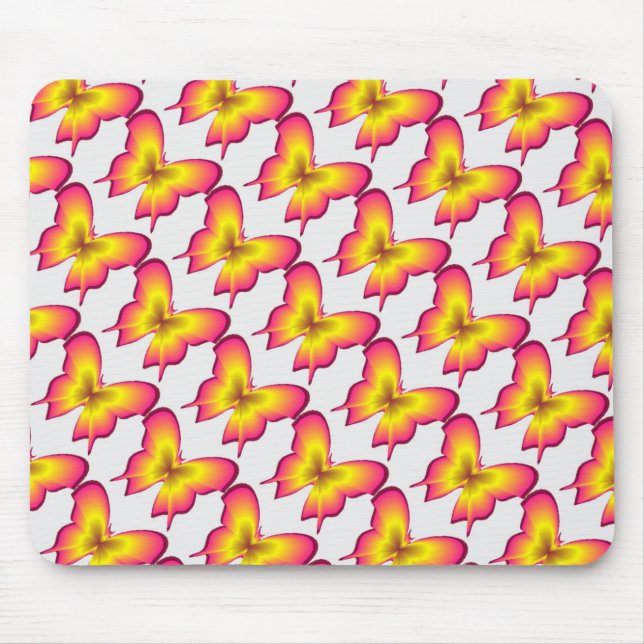 Rosa Schmetterling Mousepad (Vorne)