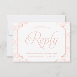 Rosa Schmetterling Quinceanera Sweet 15 Party RSVP Karte