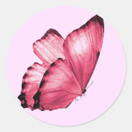Rosa Schmetterling Runde Umschlag Aufkleber