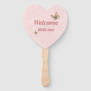 Rosa Schmetterling Willkommen Kleines Baby Shower Fächer