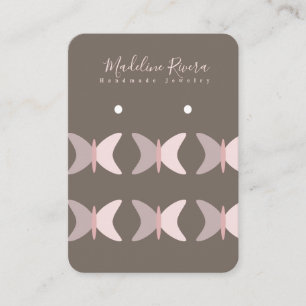 Rosa Schmetterlinge Artisan Earring Display Cards Telefonnummerkarte