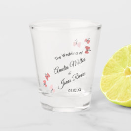 Rosa Schmetterlinge Garten Romantische einfache Ho Schnapsglas