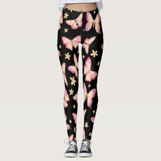 Rosa Schmetterlinge Leggings