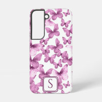 Rosa Schmetterlinge Moderne, elegante Monogramm
