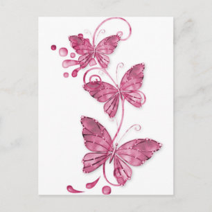 Rosa Schmetterlinge Postkarte