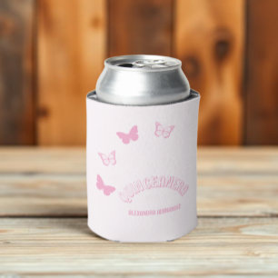 Rosa Schmetterlinge Quinceanera Dosenkühler
