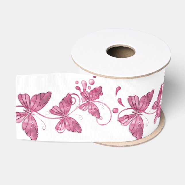 Rosa Schmetterlinge Ribbon Spool Ripsband (Spule)