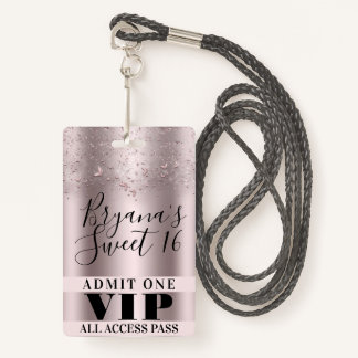 Rosa Schmetterlinge Sweet 16 Party VIP Pass Abzeic Ausweis
