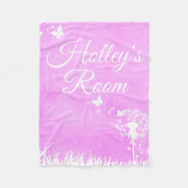 Rosa Schmetterlinge und Personalisierte Herzen Fleecedecke