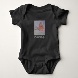 Rosa Schmetterlings-Body Baby Strampler