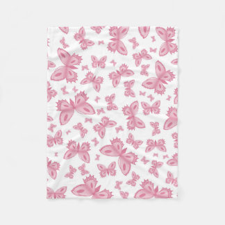 Rosa Schmetterlings-Fleece Fleecedecke
