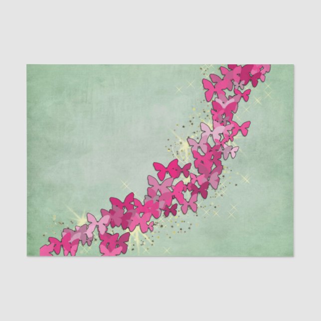 Rosa Schmetterlings-Prinzessin Seidenpapier (Vorderseite)