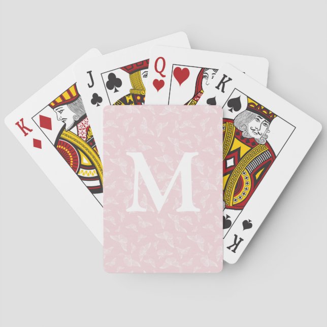 Rosa Schmetterlingskarte Spielkarten (Rückseite)