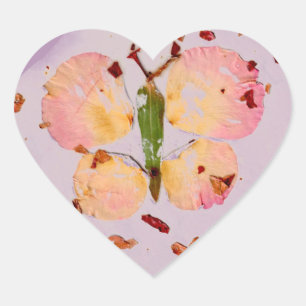 Rosa Schmetterlingslavendel hören Aufkleber, envlp Herz-Aufkleber