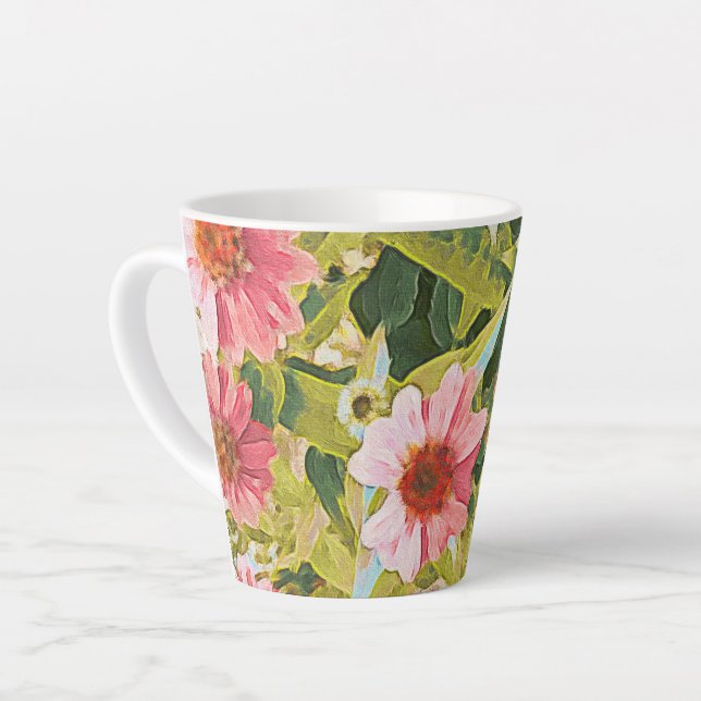 Rosa schmückt grüne Blätter Originelle Kunst Milchtasse (Linke Ecke)