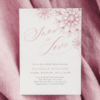 Rosa Schnee in Liebe Brautdusche Einladung