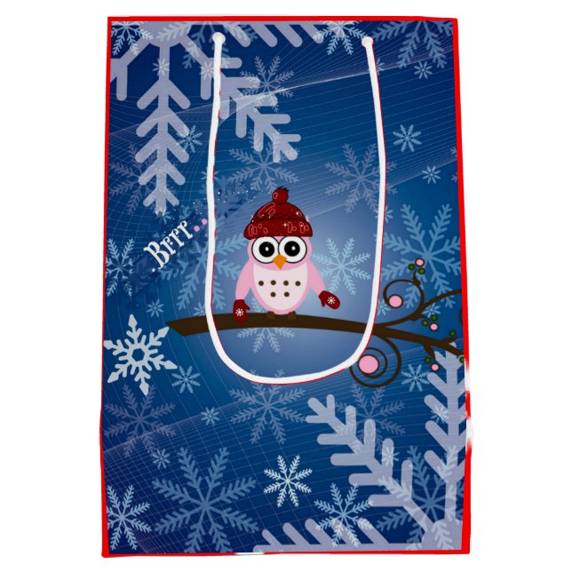 Rosa Schnee, Schneeflocken Mittlere Geschenktüte (Rückseite)