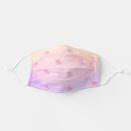 Rosa, Schnee, Textur, Sternnacht, Herz Mund-Nasen-Maske Aus Stoff