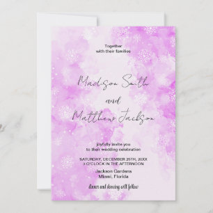Rosa Schnee Wolkenkratzer Hochzeitseinladungen Einladung