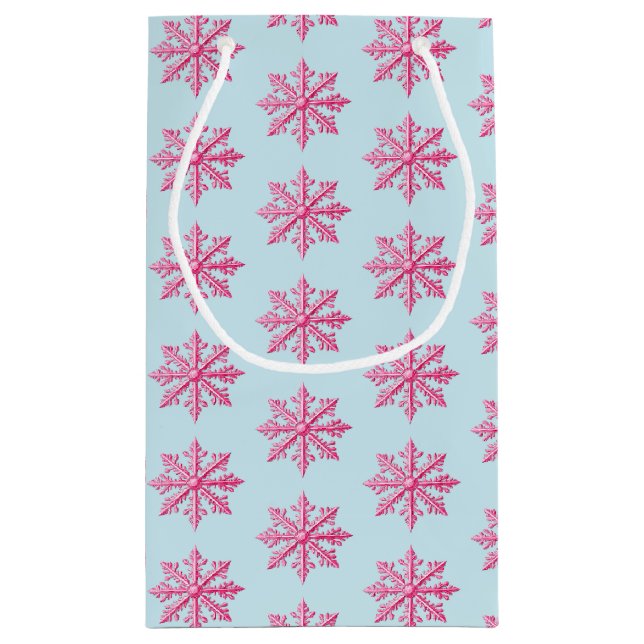 Rosa Schneeflocke Kleine Geschenktüte (Rückseite)