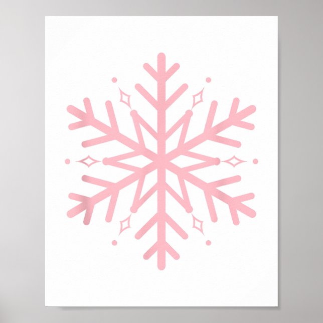 Rosa Schneeflocke Poster (Vorne)