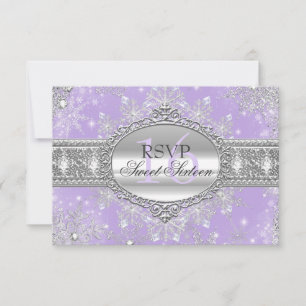Rosa Schneeflocke Winterwonderland Süß 16 UAWG RSVP Karte